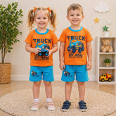 ORANGE TRUCK OFF ROAD KIDS SHORT SLEEVE KIDS WEAR