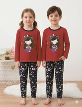 MEHROON SLEEPY PRINTED KIDS WEAR