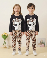 BLACK SLEEPY PRINTED KIDS WEAR
