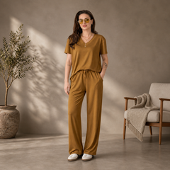 Women’s Mustard Brown Premium Co-Ord Lounge Set