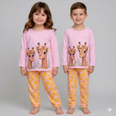 Pink Safari Giraffe Printed Kids Wear