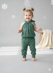 Green : POLKA DOT PRINTED KIDS WEAR