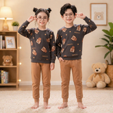 BROWN COOKIE PRINTED KIDS WEAR