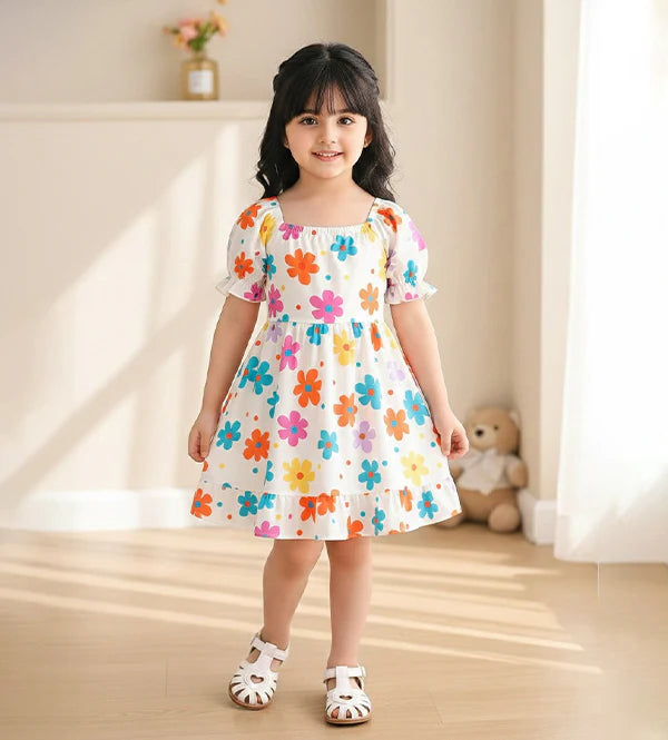 Baby Girl Sunny Garden Flower Print Dress