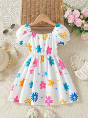 Baby Girl Sunny Garden Flower Print Dress