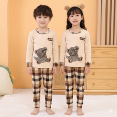 CHECK BEAR PRINTED KIDS WEAR