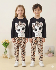 BLACK SLEEPY PRINTED KIDS WEAR