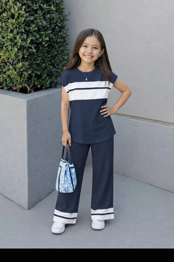 Blue Sando Panal Printed Kids Wear